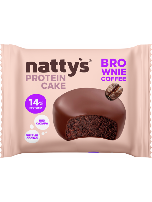 Пирожное протеиновое Nattys Pro Brownie Coffee, 50г