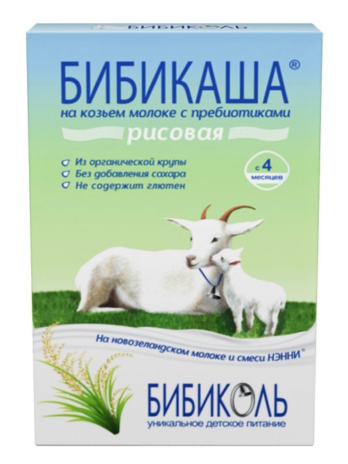 Каша молочная детская Бибикаша Рисовая с 4 месяцев, 200г