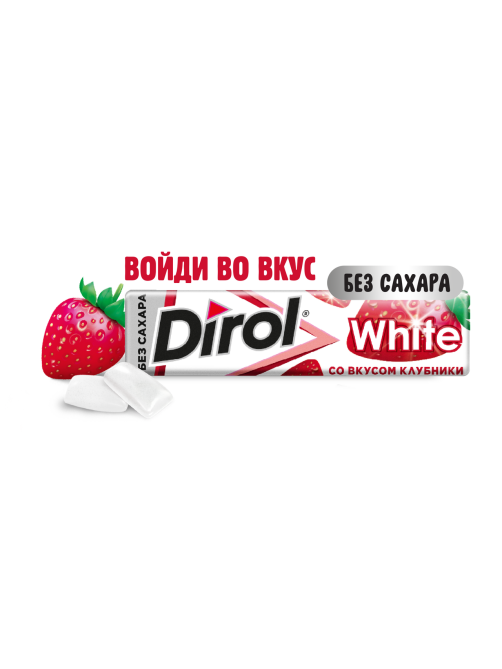 Жевательная резинка Dirol White без сахара со вкусом клубники, 13.6г x 30 шт