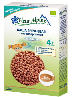Каша безмолочная детская Fleur Alpine Гречневая с 4 месяцев, 175г