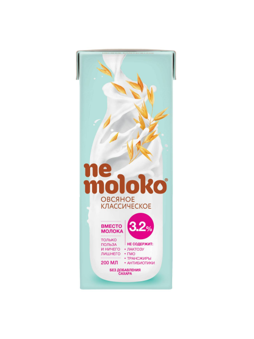 Напиток растительный овсяный Nemoloko Классический 3.2%, 200мл