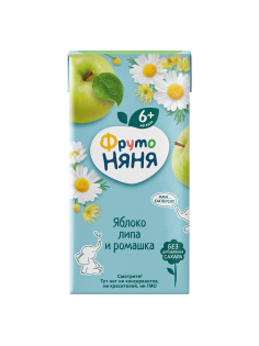 Напиток сокосодержащий детский ФрутоНяня Яблоко, липа и ромашка с 6 месяцев, 200мл