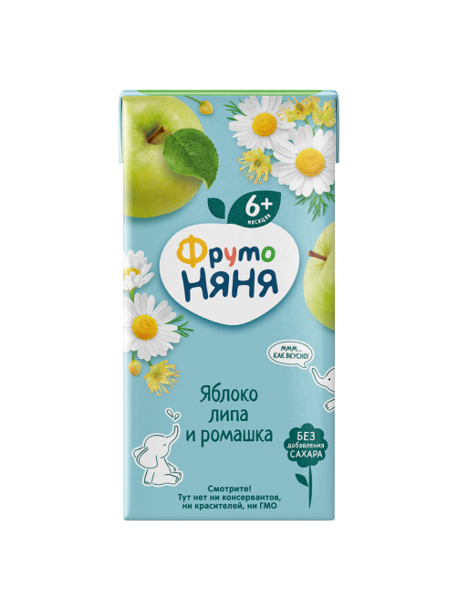 Напиток сокосодержащий детский ФрутоНяня Яблоко, липа и ромашка с 6 месяцев, 200мл