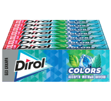 Жевательная резинка Dirol Colors XXL без сахара ассорти Мятных вкусов, 19г x 18 шт