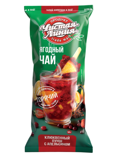 Чай Чистая Линия клюквенный пунш с апельсином замороженный, 50г
