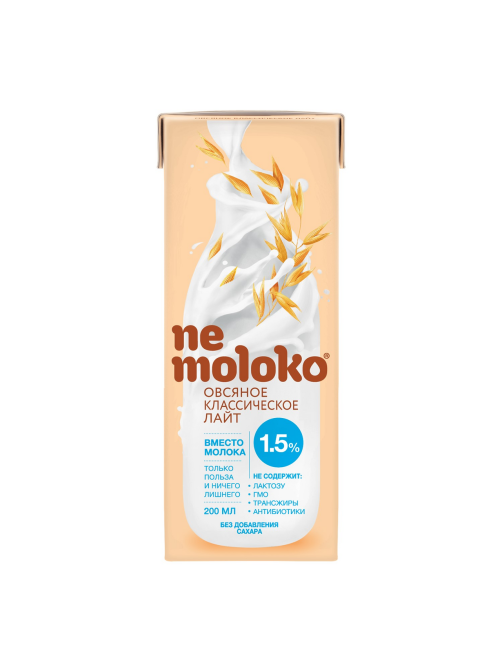 Напиток овсяный Nemoloko Лайт классический 1.5%, 200мл
