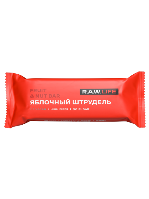 Батончик R.A.W. LIFE орехово-фруктовый Яблочный штрудель, 47г x 15 шт