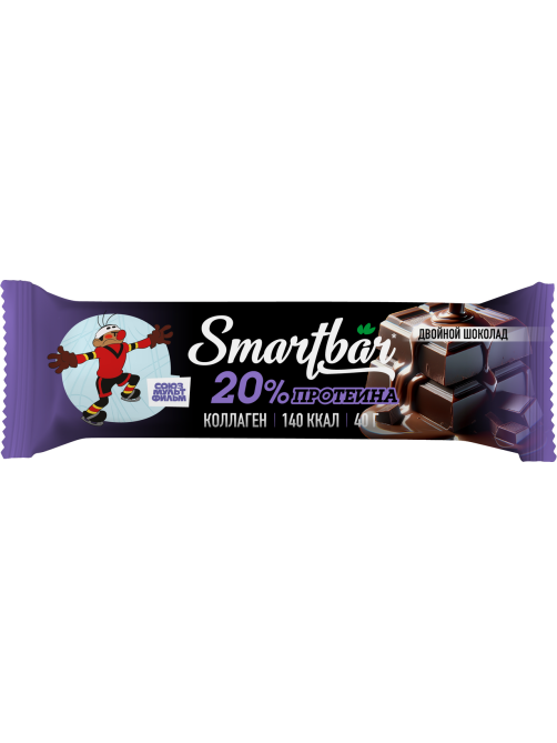 Батончик протеиновый Smartbar Protein Двойной шоколад без глютена, 40г