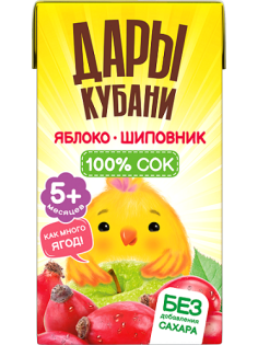Сок детский Дары Кубани яблоко и шиповник, 125мл