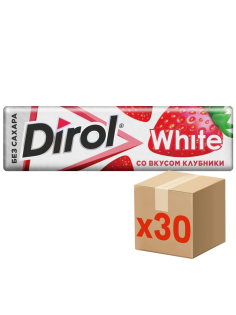 Жевательная резинка Dirol White без сахара со вкусом клубники, 13.6г x 30 шт