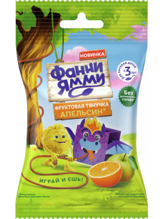 Тянучка фруктовая Фанни Ямми яблоко и апельсин, 15г