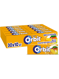 Жевательная резинка Orbit Тропическое манго, 13.6г x 30 шт