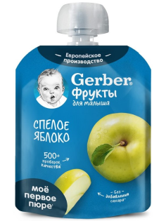 Пюре фруктовое детское Gerber Спелое яблоко с 4 месяцев, 90г
