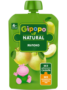 Пюре фруктовое детское Gipopo Яблоко с 4 месяцев, 90г