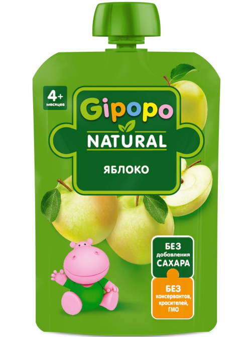 Пюре фруктовое детское Gipopo Яблоко с 4 месяцев, 90г