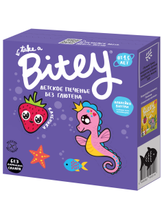 Печенье детское Take a Bitey Клубника без глютена с 18 месяцев, 125г