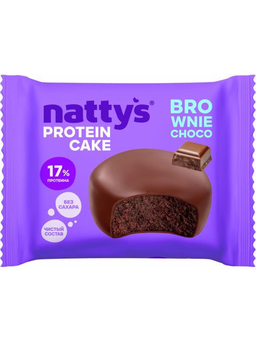 Пирожное протеиновое Nattys Pro Brownie Choco, 50г