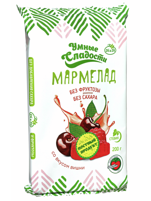 Мармелад Умные сладости Вишня без сахара, 200г
