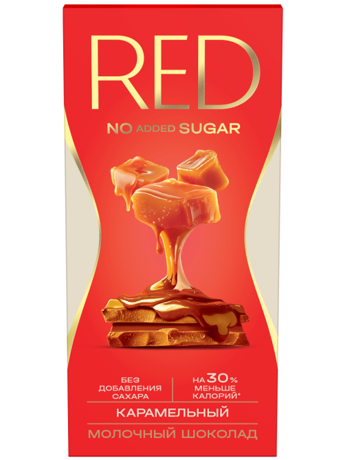 Шоколад Red Delight молочный карамелизованный без сахара, 70г