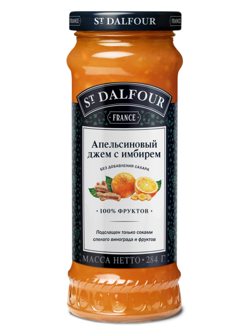 Джем St. Dalfour апельсиновый с имбирем без сахара, 284г