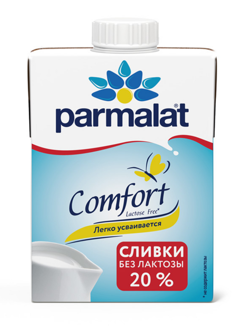 Сливки Parmalat ультрапастеризованные без лактозы 20%, 500г