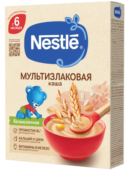 Каша безмолочная детская Nestle 4 злака с 6 месяцев, 200г
