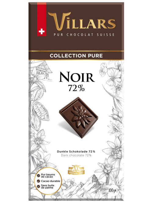 Шоколад Villars горький 72%, 100г