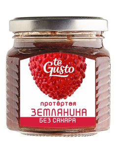 Земляника Te Gusto протертая без сахара, 300г