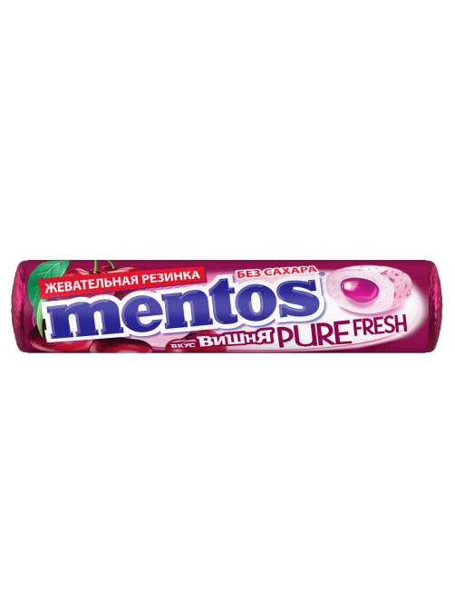 Жевательная резинка Mentos вишня, 15.5г x 24 шт