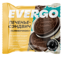 Печенье протеиновое Evergo сэндвич сливочное, 45г