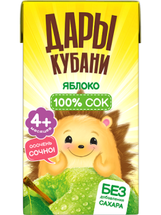 Сок детский Дары Кубани яблочный, 125мл