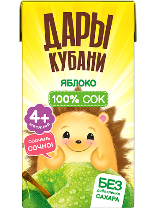 Сок детский Дары Кубани яблочный, 125мл