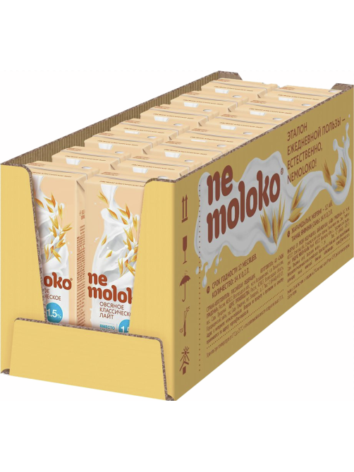Напиток овсяный Nemoloko Лайт классический 1.5%, 200мл