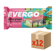 Пирожное протеиновое Evergo брауни фисташка и малина, 50г x 12 шт