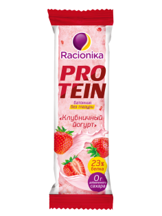 Батончик протеиновый Racionika Protein Клубничный йогурт без сахара, 45г