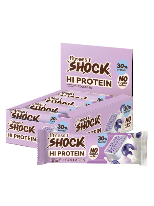 Батончик протеиновый Fitness Shock Черничный десерт, 40г
