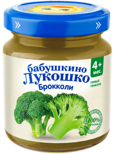 Пюре овощное детское Бабушкино Лукошко Брокколи с 4 месяцев, 100г