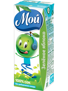 Сок Мой яблочный из зеленых яблок, 200мл