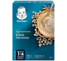 Каша безмолочная детская Gerber Овсяная с 5 месяцев, 180г