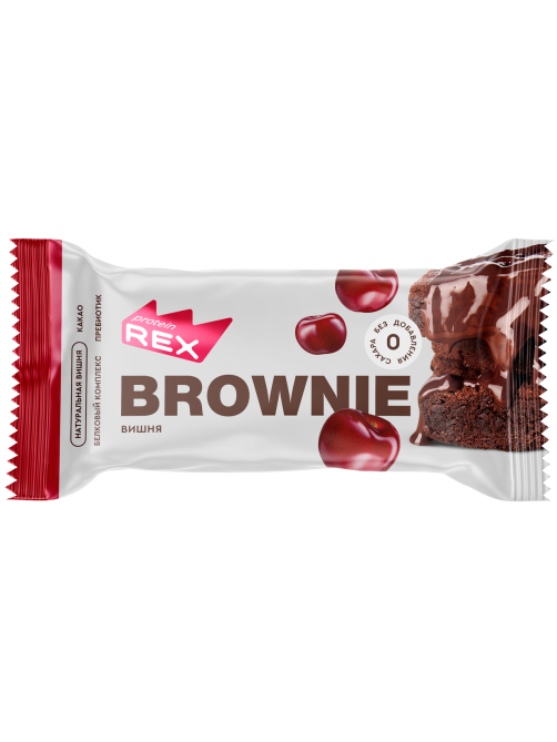 Пирожное протеиновое ProteinRex Брауни-вишня без сахара, 50г
