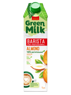 Напиток миндальный Green Milk Barista Соевая основа ультрапастеризованный, 1л