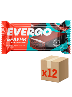 Пирожное протеиновое Evergo брауни классический, 50г x 12 шт