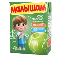 Сок детский Малышам Яблоко с 4 месяцев, 200мл