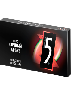 Жевательная резинка Five сочный арбуз без сахара, 15.6г