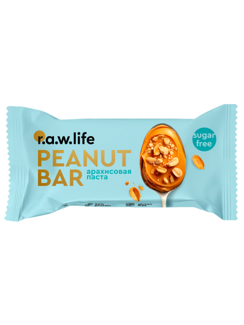 Батончик протеиновый R.A.W. LIFE арахисовая паста, 35г x 12 шт
