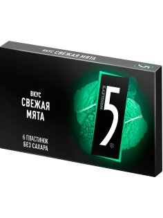 Жевательная резинка Five свежая мята без сахара, 15.6г