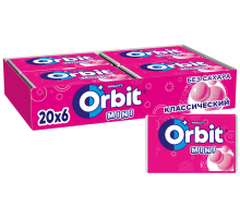 Жевательная резинка Orbit Mini классический без сахара, 10.2г x 20 шт