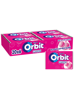 Жевательная резинка Orbit Mini классический без сахара, 10.2г x 20 шт