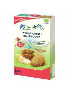 Печенье детское Fleur Alpine Банан с 9 месяцев, 120г
