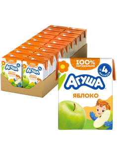 Сок детский Агуша Яблоко с 4 месяцев, 200мл x 18 шт